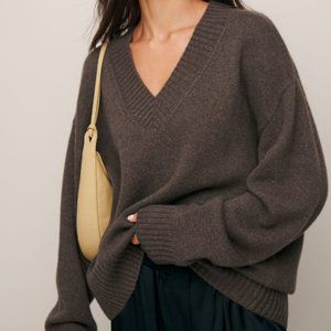 Reformation Jadey Cashmere Sweater, Oversized V-neck